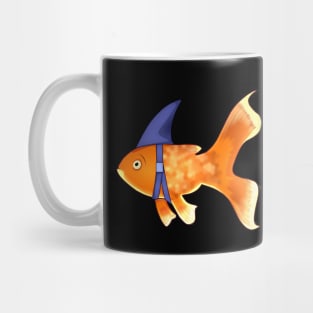 Funny Fish Brave Goldfish Pretending to be a Shark Mug